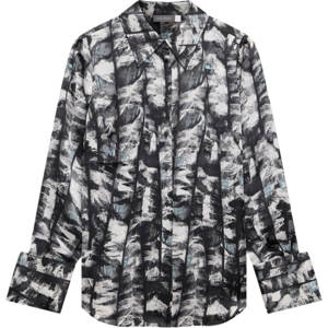 Mint Velvet Black Abstract Print Satin Shirt